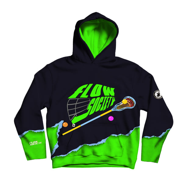 flow society Youth & Adult Lax Stix Hoodie Navy/Green