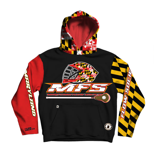 flow society Youth & Adult Maryland Flag Hoodie Black