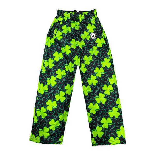 flow society Youth & Adult Shamrock Flow Lounge Pants Neon Green/Black