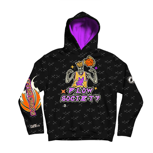 flow society Youth & Adult Skeleton Hoops Basketball Hoodie Black