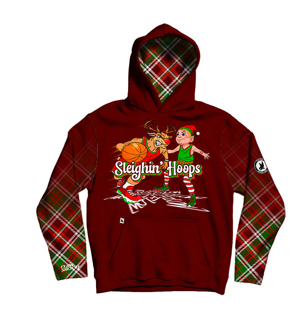 flow society Youth & Adult Sleighin' Hoops Hoodie Dark Red