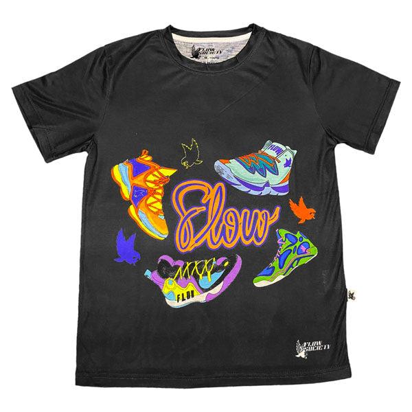 flow society Youth & Adult Sneaker Flow Tee Shirt Black