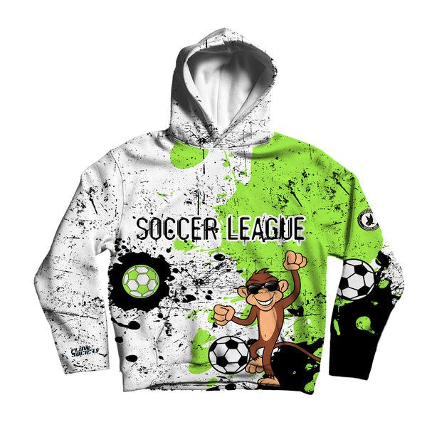 flow society Youth & Adult Soccer Monkey League Hoodie Green & White