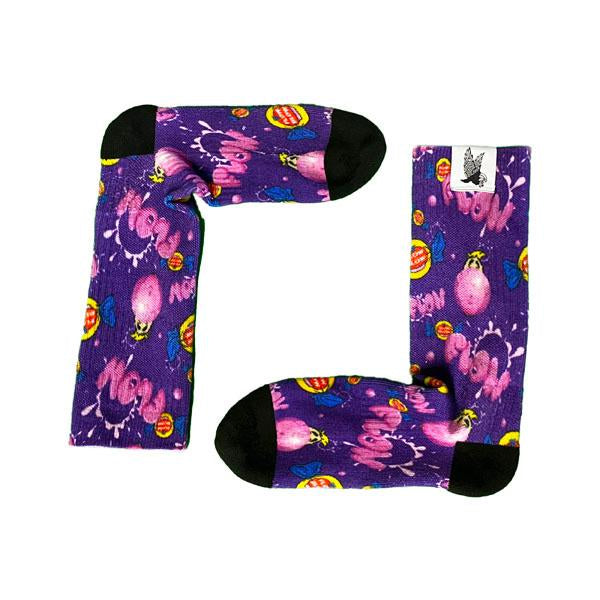 flow society Youth Big Bubble Gum Flow Crew Sock Purple