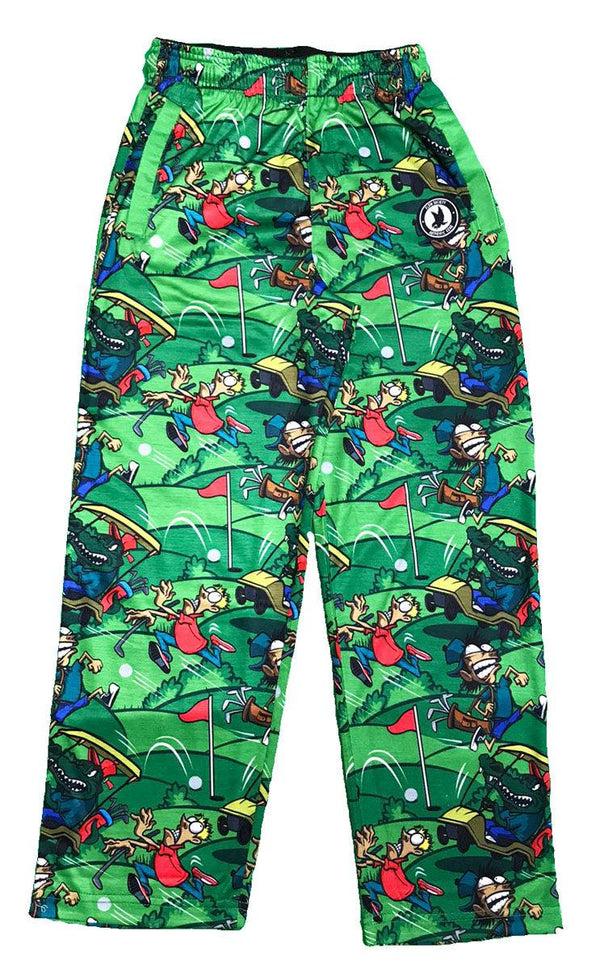 flow society Youth Golfing Gator Lounge Pants Green