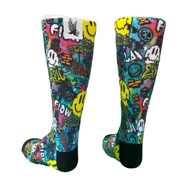 Flow Society Youth Graffiti Lacrosse Flow Crew Sock White
