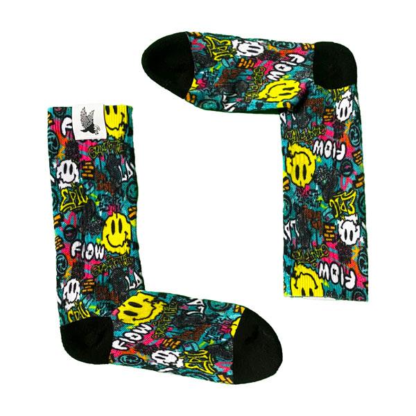 flow society Youth Graffiti Lacrosse Flow Crew Sock White