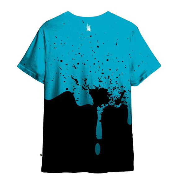 Flow Society Youth Graffiti LaCrosse Tee Shirt Turquoise/Black