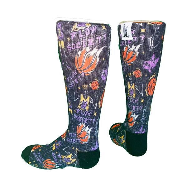 Flow Society Youth Skeleton Hoops Basketball Crew Sock Black