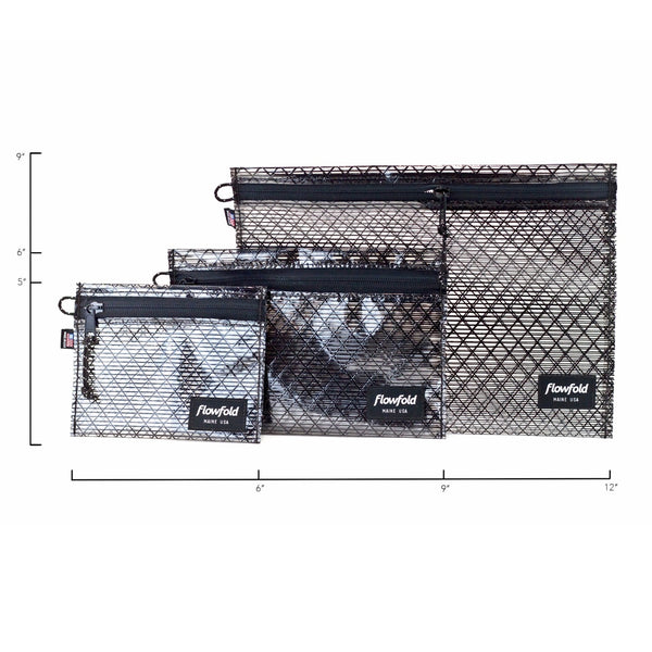 Flowfold Recycled Sailcloth Voyager - Water Resistant Pouch / Utility Zipper Pouches