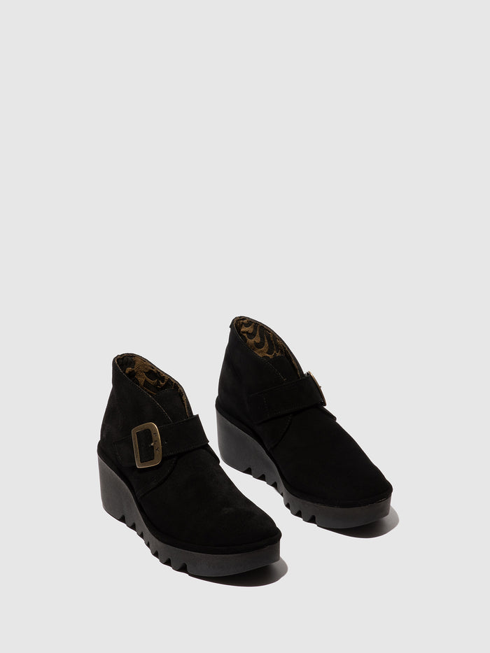 Flowfold Buckle Ankle Boots BIRT397FLY OIL SUEDE BLACK