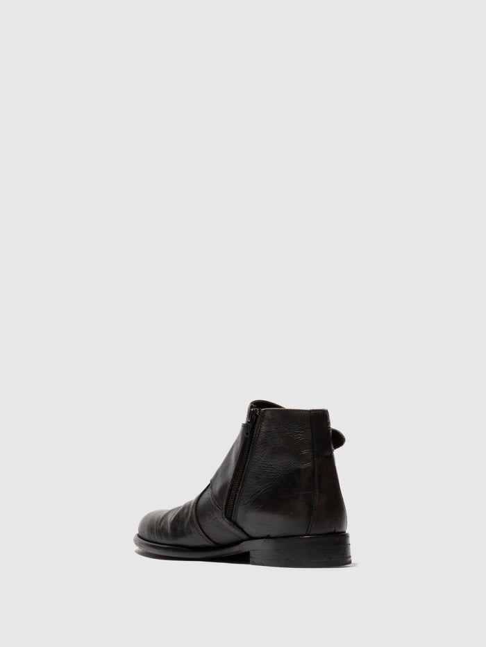 Flowfold Buckle Ankle Boots WUOL142FLY WASHED BLACK