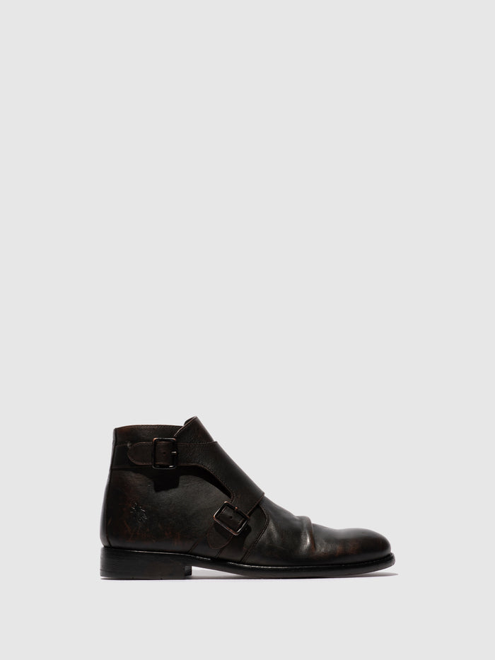 flowfold Buckle Ankle Boots WUOL142FLY WASHED BROWN