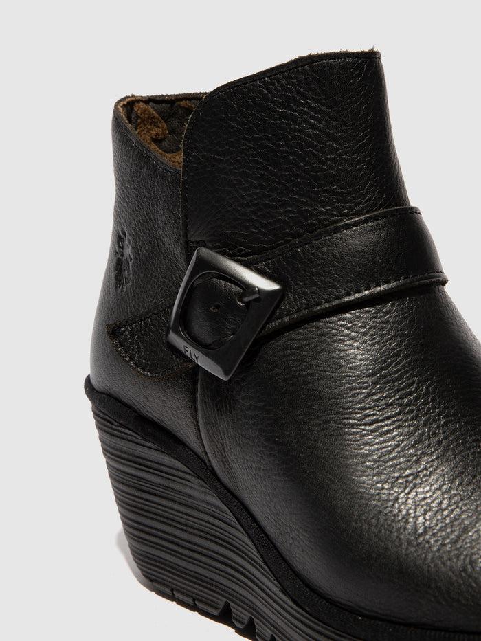 Flowfold Buckle Ankle Boots YORT597FLY DUBLIN BLACK