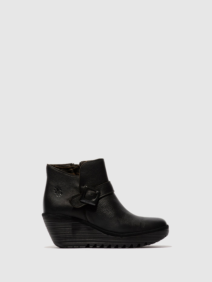 flowfold Buckle Ankle Boots YORT597FLY DUBLIN BLACK