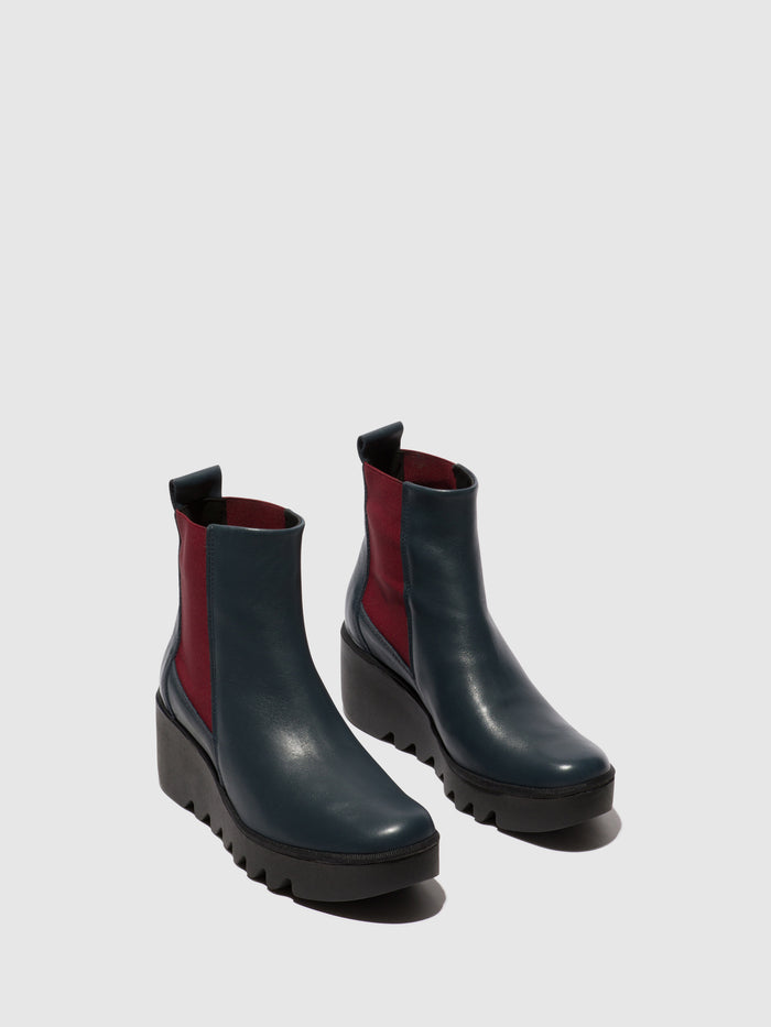 Flowfold Chelsea Ankle Boots BAGU233FLY NAVY (WINE ELASTIC)
