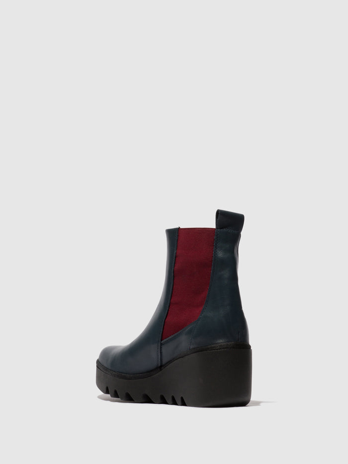 Flowfold Chelsea Ankle Boots BAGU233FLY NAVY (WINE ELASTIC)