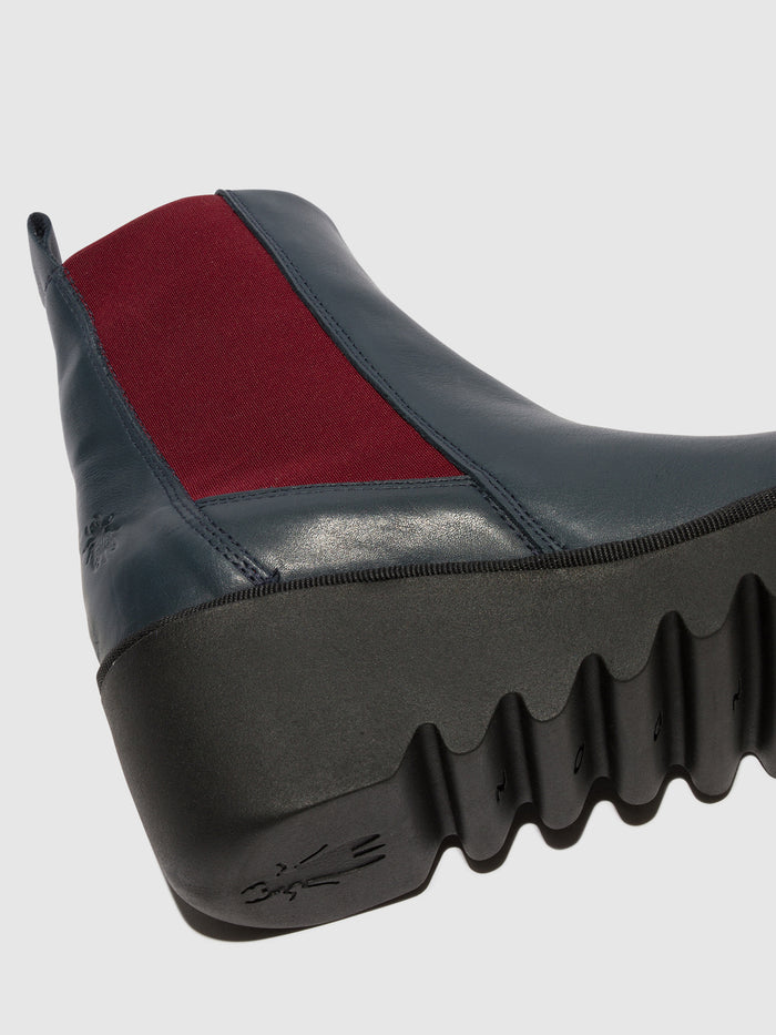 Flowfold Chelsea Ankle Boots BAGU233FLY NAVY (WINE ELASTIC)