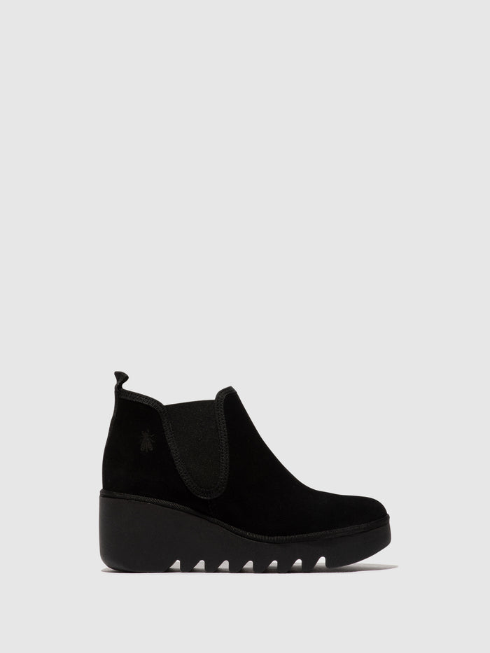 flowfold Chelsea Ankle Boots BYNE349FLY OIL SUEDE BLACK