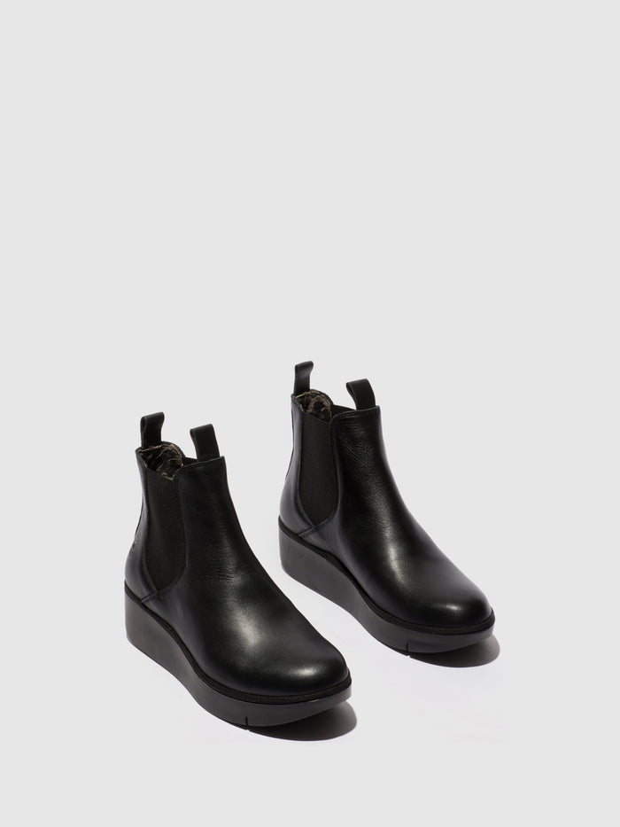 Flowfold Chelsea Ankle Boots JERY536FLY BLACK (BLACK ELASTIC)