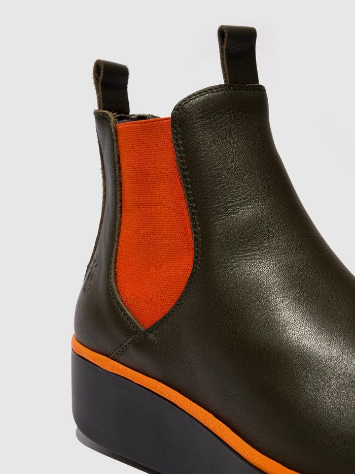 Flowfold Chelsea Ankle Boots JERY536FLY MILITARY (BRICK ELASTIC)