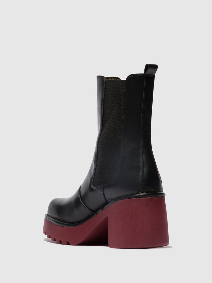 Flowfold Chelsea Ankle Boots MOYA25FLY BLACK (WINE SOLE)