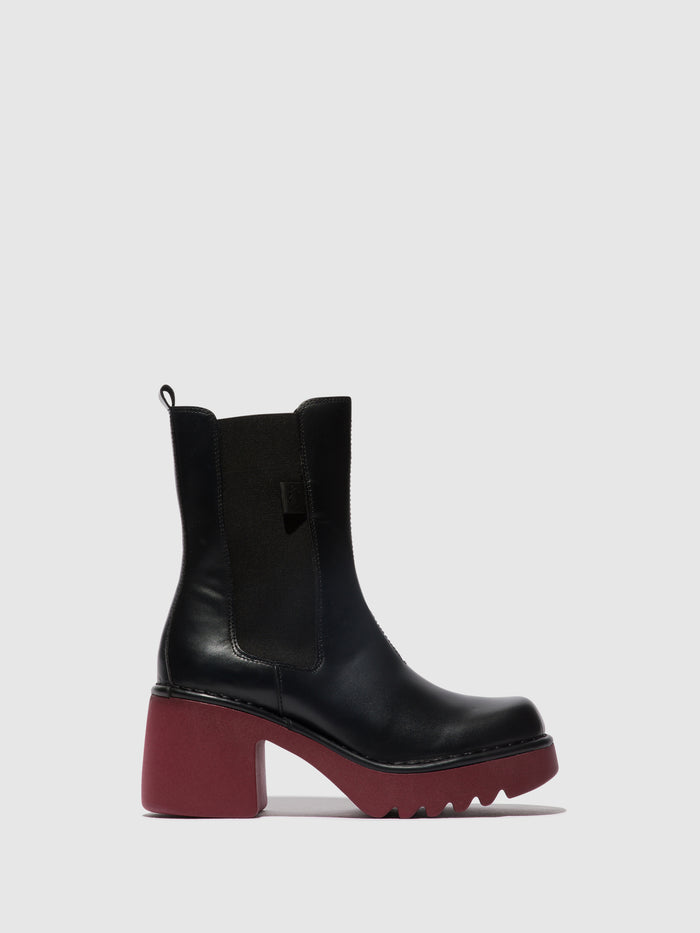 flowfold Chelsea Ankle Boots MOYA25FLY BLACK (WINE SOLE)