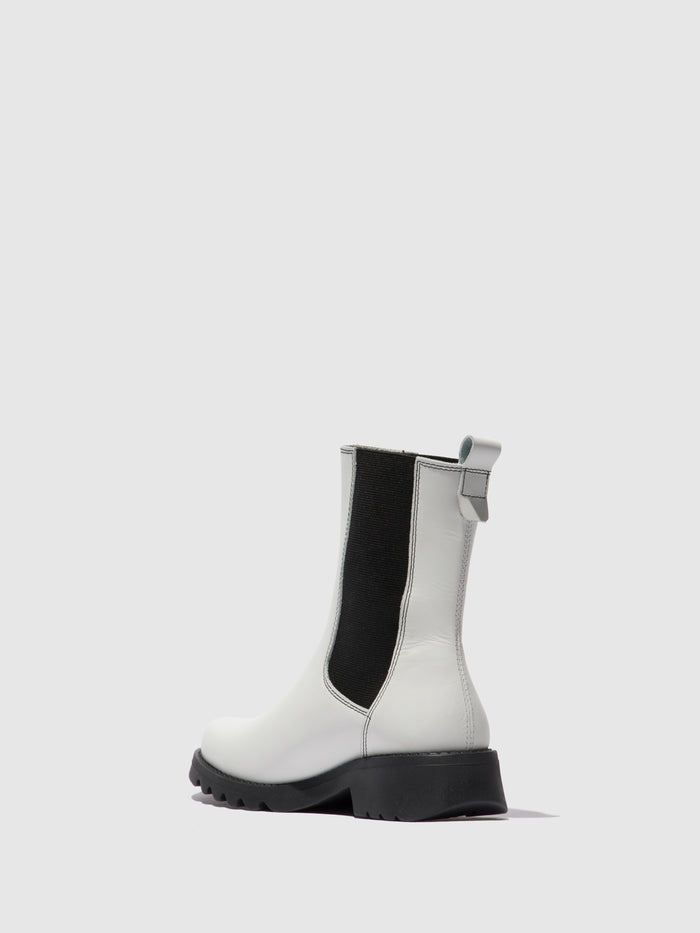 Flowfold Chelsea Ankle Boots REIN795FLY RUG OFFWHITE (BLACK)