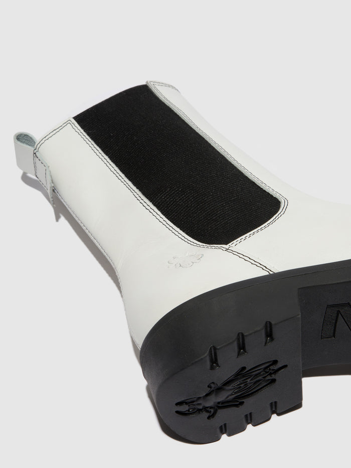 Flowfold Chelsea Ankle Boots REIN795FLY RUG OFFWHITE (BLACK)
