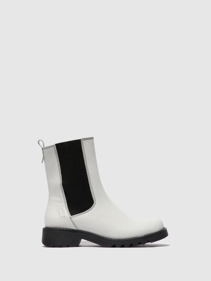 flowfold Chelsea Ankle Boots REIN795FLY RUG OFFWHITE (BLACK)