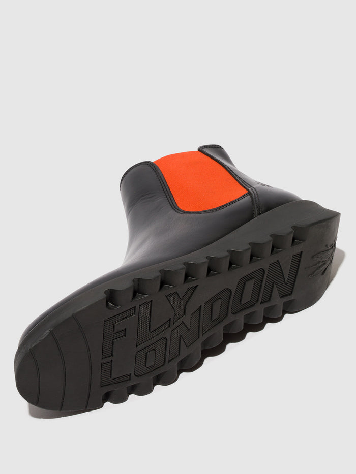Flowfold Chelsea Ankle Boots SALV BLACK (ORANGE ELASTIC)