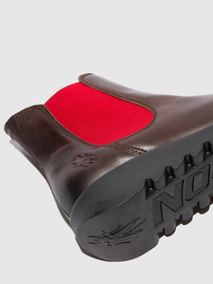 Flowfold Chelsea Ankle Boots SALV RUG DK. BROWN (RED ELASTIC)