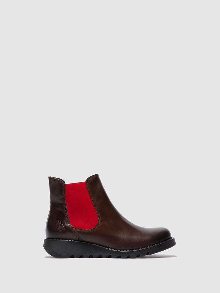flowfold Chelsea Ankle Boots SALV RUG DK. BROWN (RED ELASTIC)