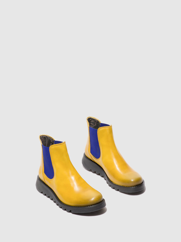 Flowfold Chelsea Ankle Boots SALV RUG MUSTARD (BLUE ELASTIC)