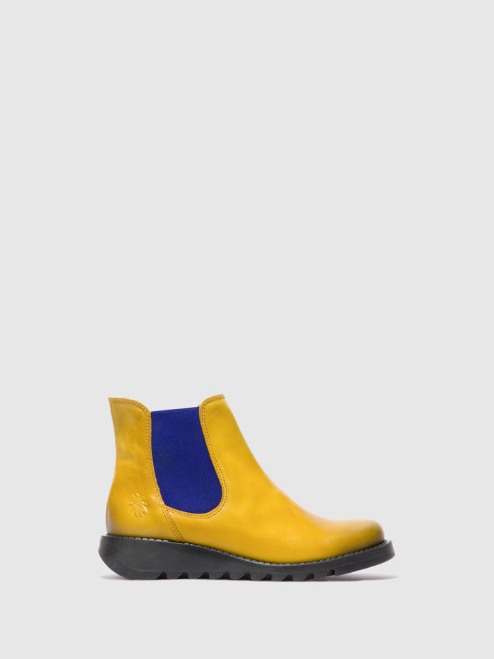 flowfold Chelsea Ankle Boots SALV RUG MUSTARD (BLUE ELASTIC)