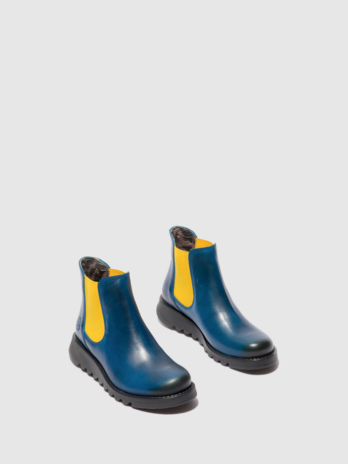 Flowfold Chelsea Ankle Boots SALV RUG ROYAL BLUE (MUSTARD ELASTIC)