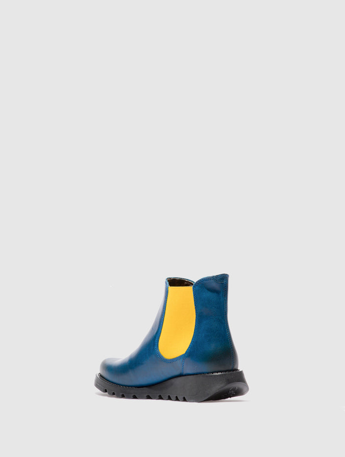 Flowfold Chelsea Ankle Boots SALV RUG ROYAL BLUE (MUSTARD ELASTIC)