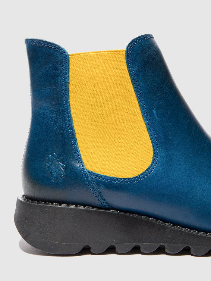 Flowfold Chelsea Ankle Boots SALV RUG ROYAL BLUE (MUSTARD ELASTIC)