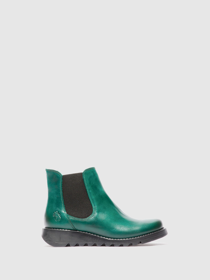 flowfold Chelsea Ankle Boots SALV RUG SHAMROCK GREEN (BLACK ELASTIC)
