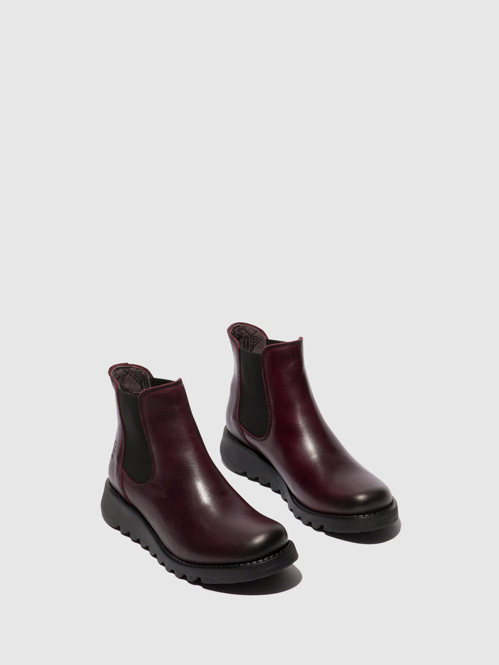 Flowfold Chelsea Ankle Boots SALV WINE (BLACK ELASTIC)
