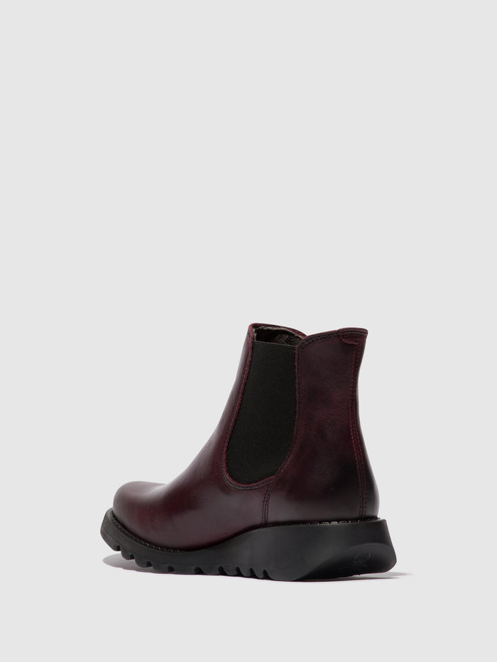 Flowfold Chelsea Ankle Boots SALV WINE (BLACK ELASTIC)