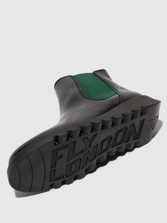 Flowfold Chelsea Ankle Boots SALV195FLY BLACK (TEAL ELASTIC)