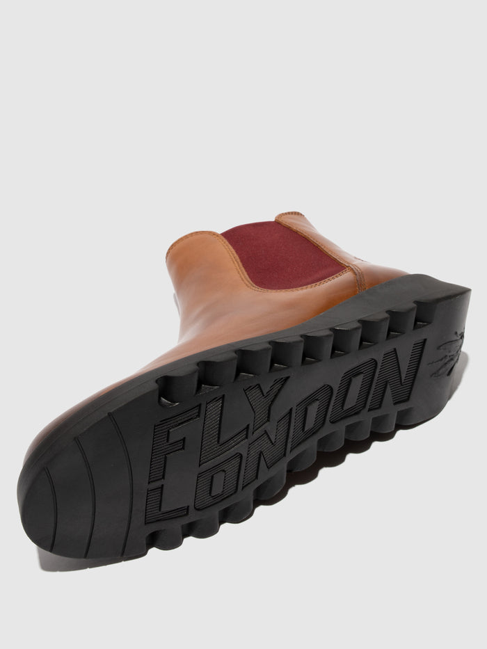 Flowfold Chelsea Ankle Boots SALV195FLY MID.BROWN (RED ELASTIC)