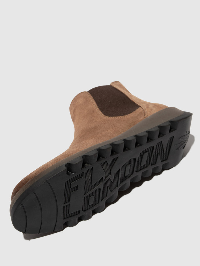 Flowfold Chelsea Ankle Boots SALV195FLY TAUPE (BROWN ELASTIC)