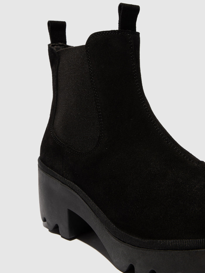 Flowfold Chelsea Ankle Boots TRIG514FLY OIL SUEDE BLACK