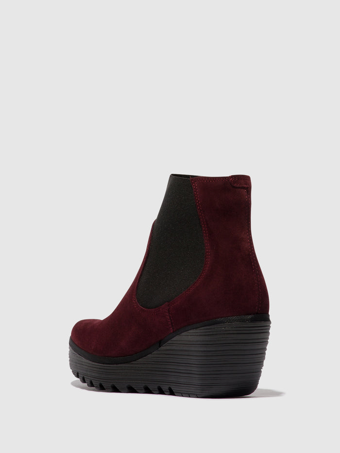 Flowfold Chelsea Ankle Boots YADE398FLY OIL SUEDE WINE