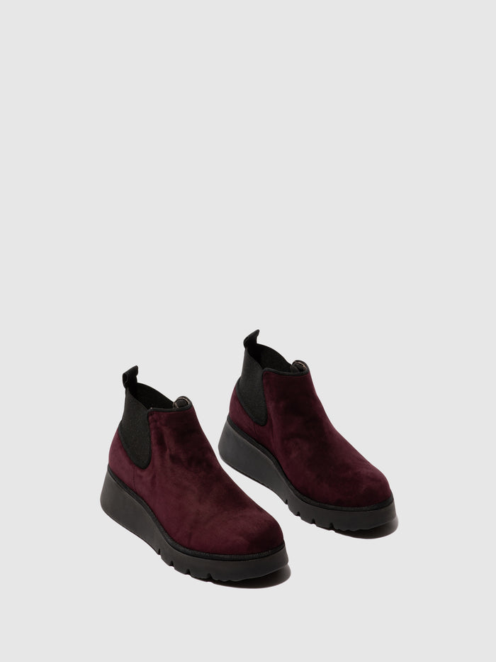 Flowfold Elasticated Ankle Boots PADA403FLY KID SUEDE WINE