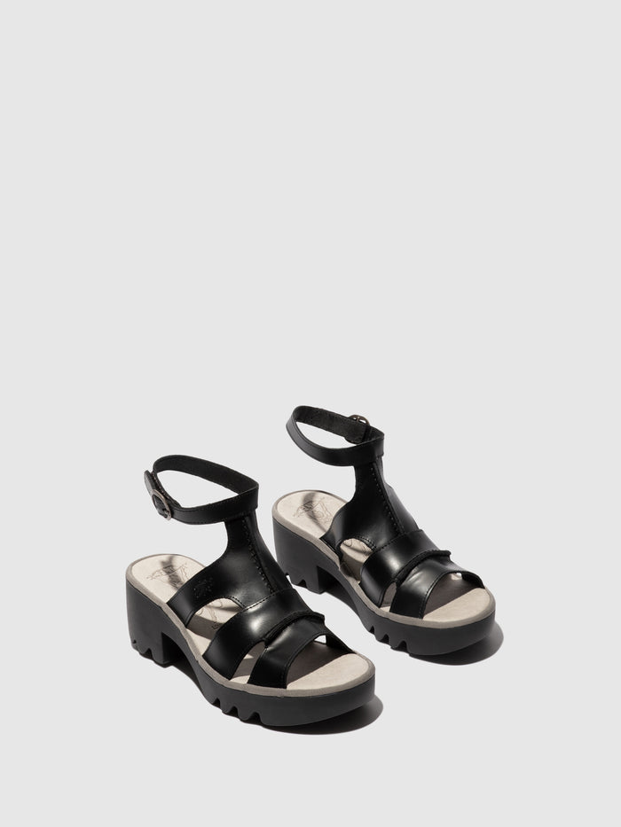 Flowfold Ankle Strap Sandals TAWI496FLY BLACK