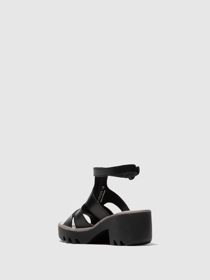 Flowfold Ankle Strap Sandals TAWI496FLY BLACK