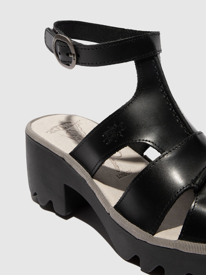 Flowfold Ankle Strap Sandals TAWI496FLY BLACK